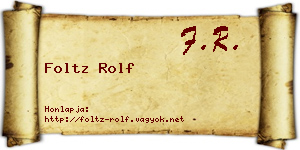 Foltz Rolf névjegykártya